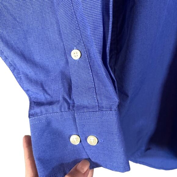 IZOD Blue Classic Collared Long Sleeve Button Down Shirt Men Sz 32/33 Small - Picture 6 of 10